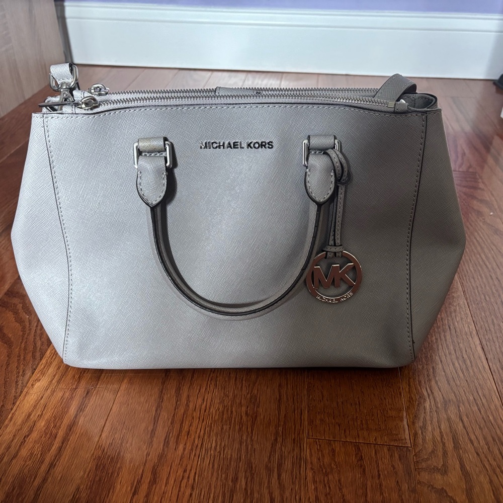 Michael Kors Gray Saffiano Leather Satchel
